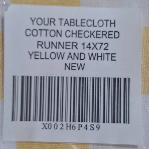 NWT YOUR TABLECLOTH table runner Size 14×72 - Picture 4 of 4